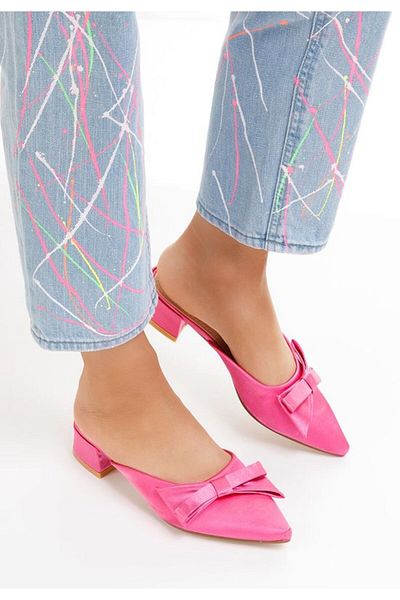 B T Shoes Elegant women's slippers Ellera fuchsia
