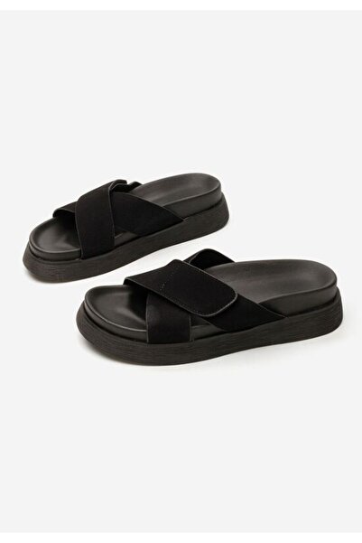 B T Shoes Cristela black flat slippers