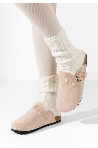 B T Shoes Fluffy slippers Jasha beige