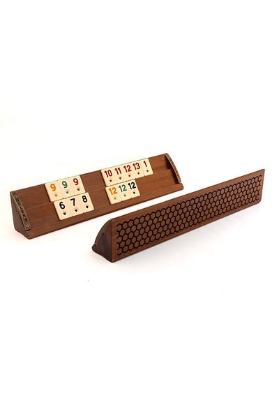 Helena Solid Wood Rummy Game with Hexagonal Engravings