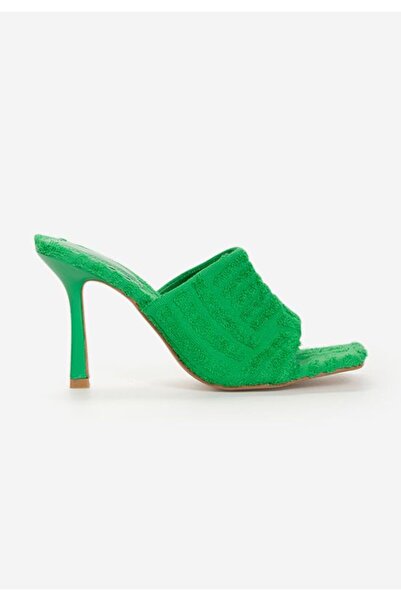 B T Shoes Green Mirora heeled slippers