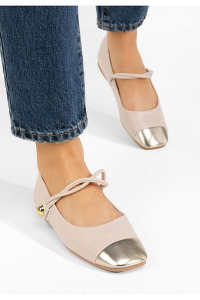 B T Shoes Women's Agapia beige ballet flats