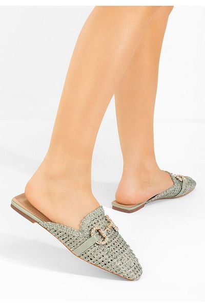B T Shoes women's green Shelyana clogs