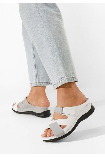 B T Shoes Slippers with orthopedic sole Tansa white