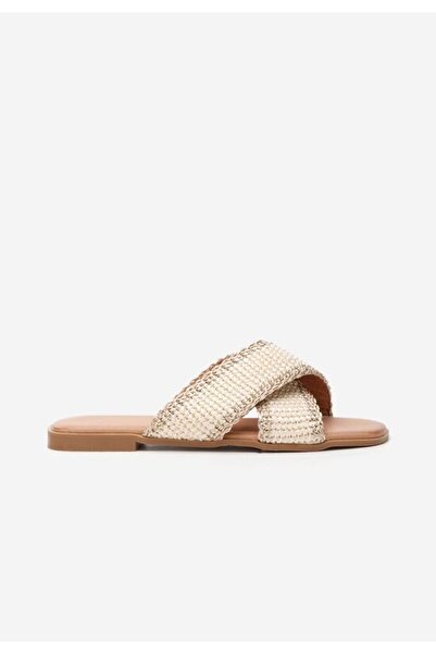 B T Shoes Jamira beige flat slippers