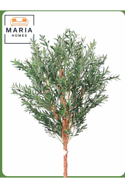 MARIA HOMES Artificial Olive Tree 210 cm – Large Decorative Tree with Dark Gray Pot