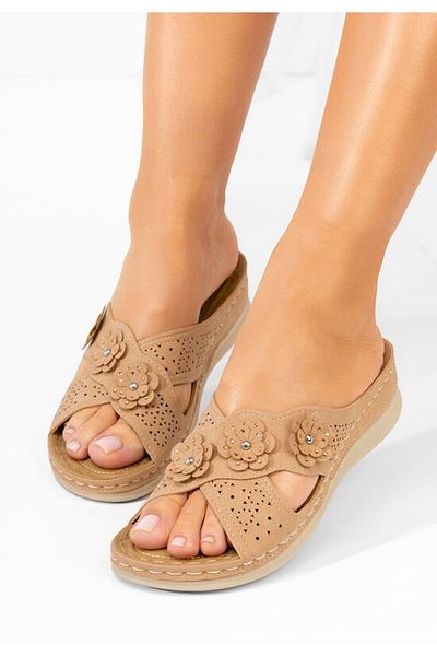 B T Shoes Slippers with orthopedic sole Clarysa khaki