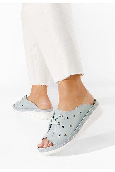 B T Shoes Women's leather slippers Patricia blue