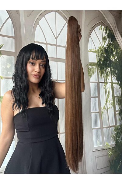 Suzan Peruk Gerçek saç dokusunda At kuyruğu Postiş Mandallı Tokalı Saç eklentisi