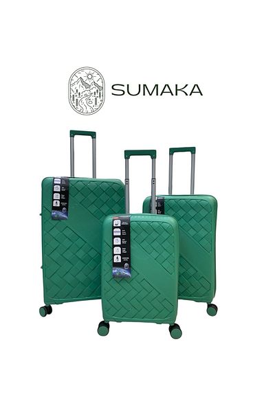 SUMAKA Luggage -Woven Pattern-Spinner Wheels,3pcs Hard Shell Suitcases (20/24/28) Travel, Telescopic Handle