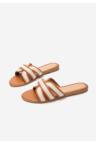 B T Shoes Aelita camel flat slippers