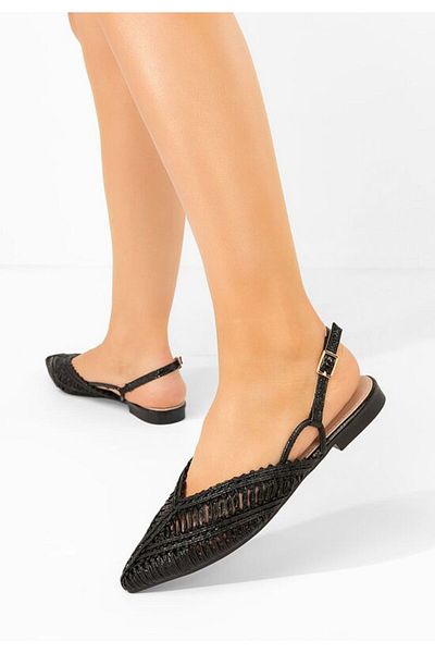 B T Shoes Scotya women's black ballet flats