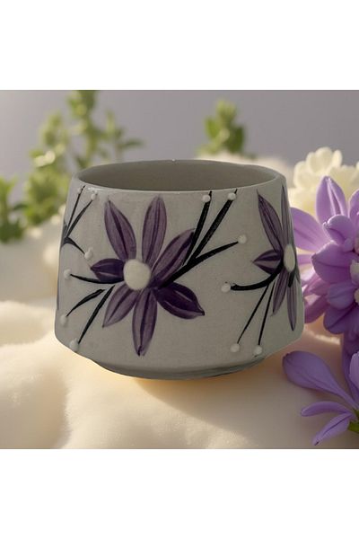 Çiporcal Classic Star Flower Lilac Ceramic Mug Mug Cup