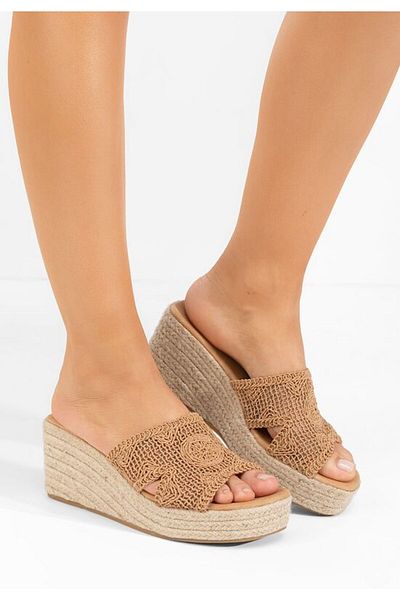 B T Shoes Carlena khaki platform slippers