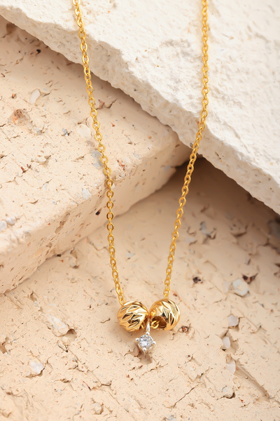 Lucente Jewellery Özel Hediye Kutulu 925 Ayar Altın Gümüş Kaplama Tek Taşlı D...