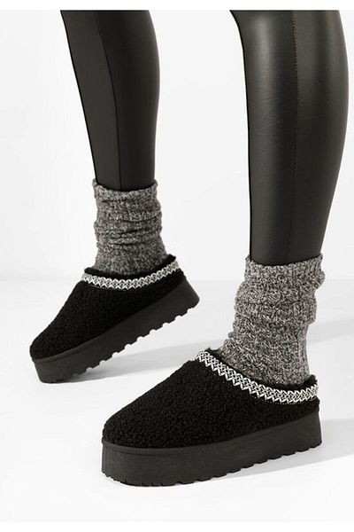 B T Shoes Black Delsie platform slippers