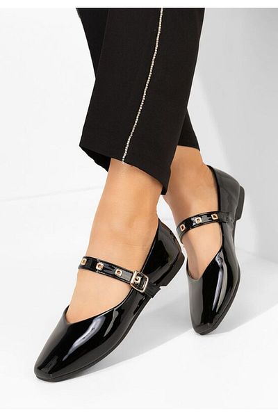 B T Shoes Clario women's black ballet flats