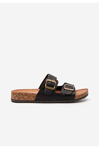 B T Shoes Black Janeti thick-soled slippers