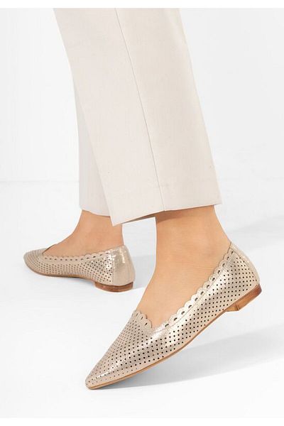 B T Shoes Tausina women's golden ballet flats