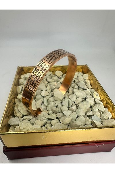 KAVELE Raw Pure Copper Number Sequential Zeolite Sand Copper Bracelet