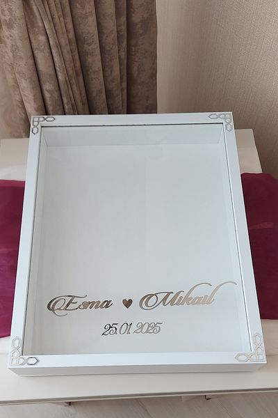 Verda Çerçeve 40X50 cm Rose Memory Frame! Deep Frame Without Leds! Rose Memory Frame - for Bridal Bouquets
