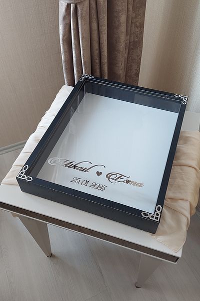 Verda Çerçeve 40X50 cm Rose Memory Frame! Deep Frame Without Leds! Rose Memory Frame - for Bridal Bouquets