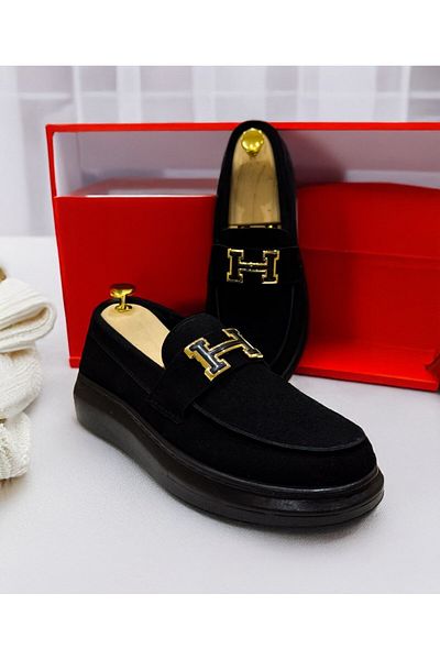 EXCLUSIVE STYLE HÉRITAGE - Black velvet loafers