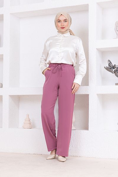 FİDEY Women's Waist Elastic Pocket Trousers