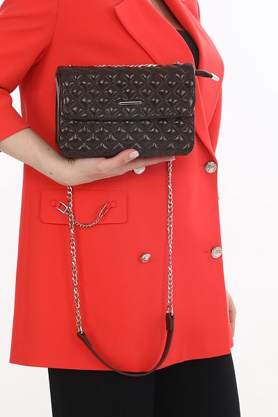 Senna Collection Wonderful Crossbody Bag with Quilted Chain ​​Detail