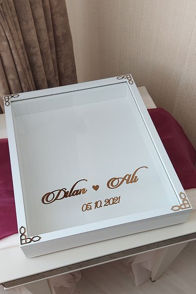 Verda Çerçeve 40X50 cm Rose Memory Frame! Deep Frame Without Leds! Rose Memory Frame - for Bridal Bouquets