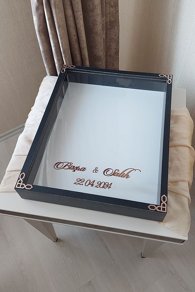 Verda Çerçeve 40X50 cm Rose Memory Frame! Deep Frame Without Leds! Rose Memory Frame - for Bridal Bouquets