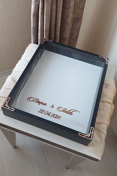 Verda Çerçeve 40X50 cm Rose Memory Frame! Deep Frame Without Leds! Rose Memory Frame - for Bridal Bouquets
