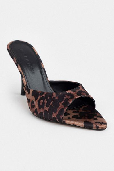 NİŞANTAŞI SHOES Renata Leo Satin Open Toe Women's Thin Heeled Slippers