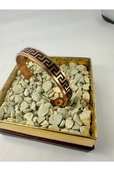 KAVELE Raw Pure Copper Versage Waterway Motif Zeolite Sand Copper Bracelet - in Gift Box