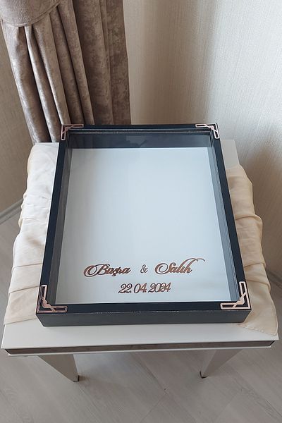 Verda Çerçeve 40X50 cm Rose Memory Frame! Deep Frame Without Leds! Rose Memory Frame - for Bridal Bouquets