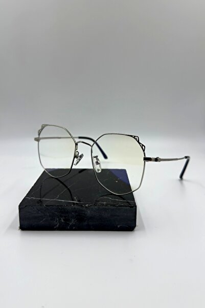 VALENZA Women's Silver-Grey Blue Light Protected Screen Glasses