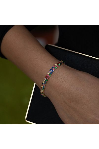 ElectraStore Multicolor Double Tennis Bracelet