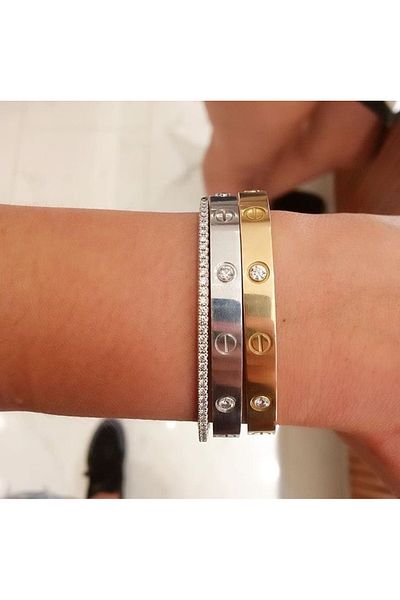 ElectraStore Set of 3 Tennis + LOVE Bracelets