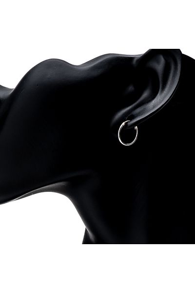 ElectraStore Small Round Link Silver Earrings