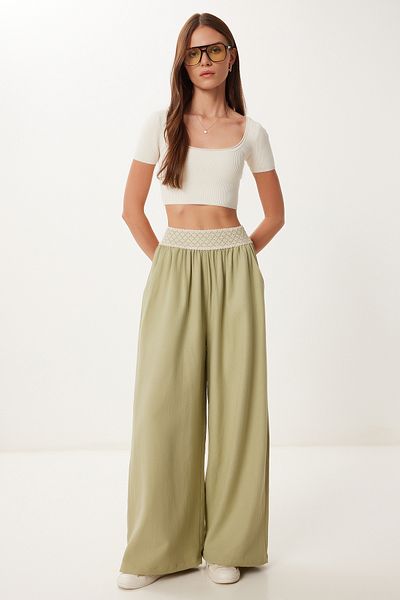 Lovelyİstanbul Knitted Detailed Linen Trousers