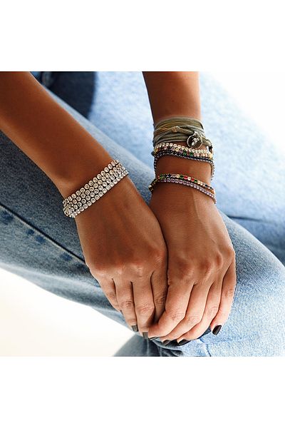 ElectraStore Set of 3 Gold Plated Tennis Bracelets