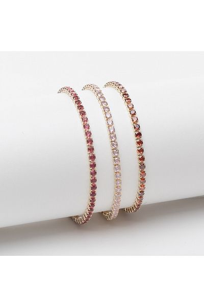 ElectraStore Set of 3 Tennis Bracelets Red