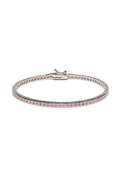 ElectraStore Pale Pink Silver Tennis Bracelet