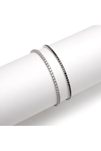 ElectraStore 925 Silver Tennis Bracelet Set