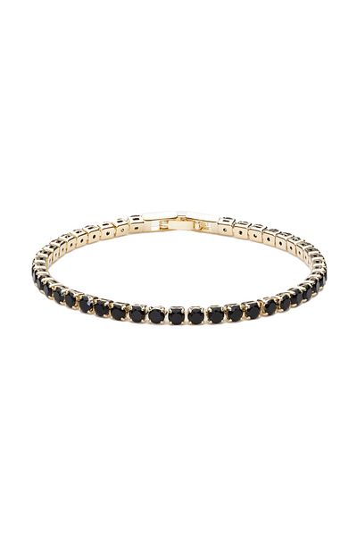 ElectraStore Tennis Bracelet With Black Zirconia Crystals