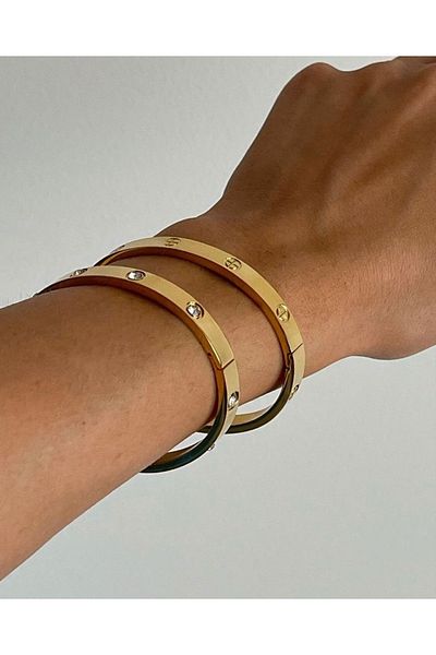 ElectraStore Set of 2 Diamond LOVE Bracelets