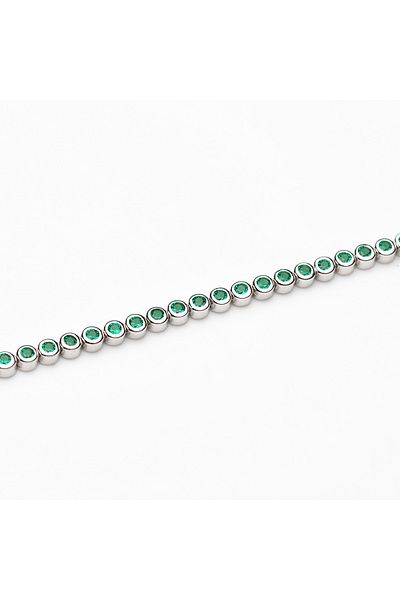 ElectraStore Emerald Tennis Bracelet Made of 925 SILVER