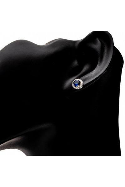 ElectraStore Princess Sapphire Silver Earrings