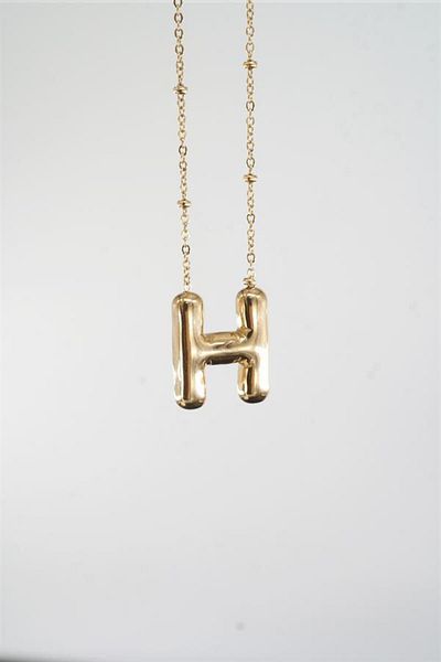 By Zeyna Aksesuar Women's 316 L Stainless Steel Balloon Letter Pendant H