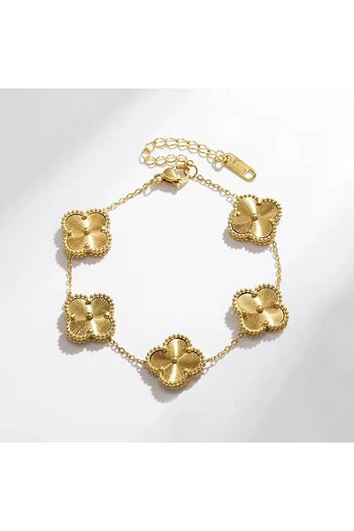 ElectraStore Set of 3 Alhambra Bracelets Black&White&Gold
